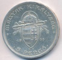 1938. 5P Ag "Szent István" T:2 ph.
Adamo P8.1