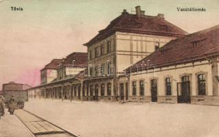 Tövis, Teius; vasútállomás / railway station (ázott / wet damage)