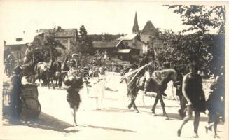 1926 Kitzbühel, Festival procession, F.J. Angerer photo - 4 old photo postcards