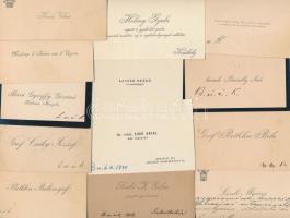 cca 1900 Különböző korabeli nemesi, főúri névjegykártyák, köztük: a Bethlen, Gidófalvy, Bertha, Born...