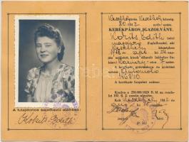 1942 Keszthely, Fényképes kerékpáros igazolvány