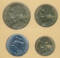 Franciaország 1985. 5c + 1986. 10c + 20c + 1/2Fr plasztiktokban T:2
France 1985. 5 Centimes + 1986....