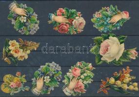 cca 1900-30 Robinson és virágmintás litho képek,különböző méretben, 17db