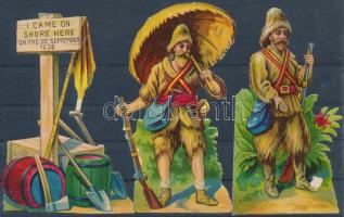 cca 1900-30 Robinson és virágmintás litho képek,különböző méretben, 17db