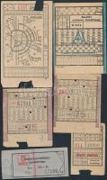 Budapesti közlekedési jegyek különböző korszakokból, 14 db