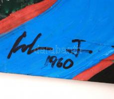 Olvashatatlan jelzéssel: Kettős figura, Olaj, karton, 41×28 cm