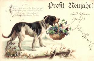 1899 New Year, dog, litho (EK)