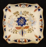 Zsolnay búzavirág mintás dobozka, kézzel festett, jelzett, hibátlan, 10×10 cm