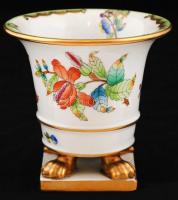 Herendi Viktória mintás kis váza, kézzel festett, jelzett, hibátlan, m:10 cm