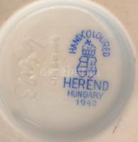 Herendi Viktória mintás kis váza, kézzel festett, jelzett, hibátlan, m:10 cm