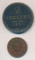 Vegyes: 1851G 2kr Cu + Ausztria 1881. 5/10kr Cu T:2,2-