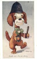 Look out Im on duty! / Dog Gendarme, W. Faulkner & Co. Ltd. Series 131. s: A. E. Kennedy