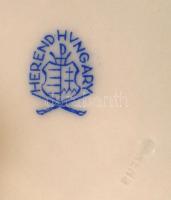 Herendi rózsás bonbonier, kézzel festett, jelzett, hibátlan, m:12 cm, d:11 cm