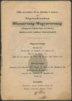 1955 Az Olaszország-Magyarország Népstadionban megrendezésre kerülő labdarúgó mérkőzés képekkel illusztrált műsorfüzete, 30p