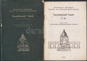 1958, 1960 Budapesti Főváros Állat- és Növénykertjének ismeretterjesztő füzetei, 2 db