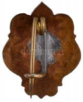 ~1920-1930. Zománcozott cserkész jelvény ferences rend címerével díszítve (20x16mm) T:2