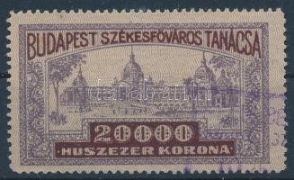 Budapest Székesfőváros Tanácsa 20000K 61D függőleges csíkozással (12.000)