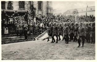 1940 Kolozsvár, Cluj; bevonulás, Horthy Miklós, Purgly Magdolna / entry of the Hungarian troops