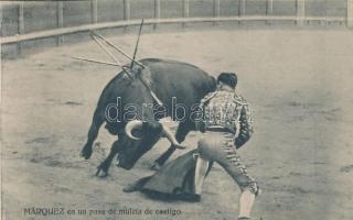 Marquez en un pase de muleta de castigo / Bull fight