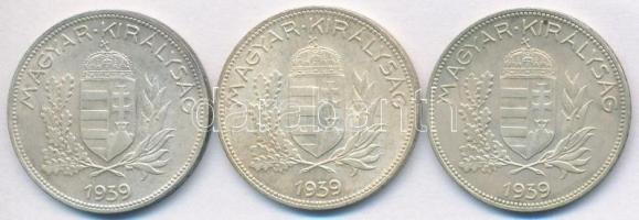 1939. 1P Ag (3x) T:1-,2