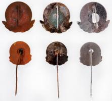 ~1970. "Vízügyi Törzsgárda 5+10+15 éves" 3db zománcozott jelvény, mindegyik miniatűrrel to...