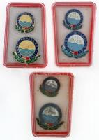 ~1970. "Vízügyi Törzsgárda 5+10+15 éves" 3db zománcozott jelvény, mindegyik miniatűrrel to...