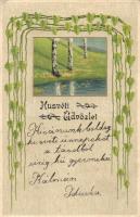 Easter, landscape, Art Nouveau, litho (small tear)