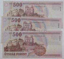 2008. 500Ft "EA" (3x) sorszámkövetők T:I,II