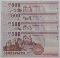 2010. 500Ft "EB" (4x) sorszámkövetők T:I