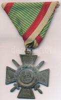 1942. "Tűzkereszt I. fokozata" hadifém kitüntetés mellszalaggal T:2-  Hungary 1942. "Hungarian Fire Cross 1st class" war metal decoration with ribbon C:VF