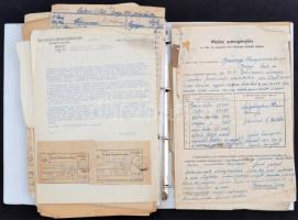 cca 1940-46 Brasnyó hengermalom, Bugyi, rengeteg okmánya (általában számlák, fuvarlevelek, marhalevé...