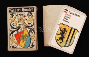 Német címeres kártya dobozban / German crests, deck of cards