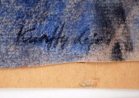 Kunffy jelzéssel: Női portré. Pasztell, papír, 43×28 cm