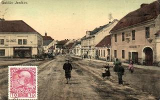 Golcuv Jeníkov, street, shop of the Pochmonová Brothers, shop of Franitsek Stekl (EK)