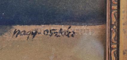 Nagy jelzéssel: Virágcsendélet. Akvarell, papír, üvegezett keretben, 29×39 cm