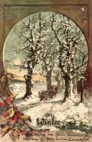 1901 Winter; landscape, M. Seegers Jahreszeiten, litho s: T. Guggenberger (pinhole)