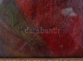 Kondor jelzéssel: Kalapos férfi. Olaj, karton, üvegezett keretben, 48×33 cm