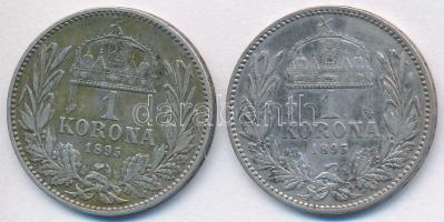 1895KB 1K Ag "Ferenc József" (2x) T:2-,3