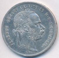 1879KB 1Ft Ag "Ferenc József / Középcímer" T:2 ph., karc  Adamo M15