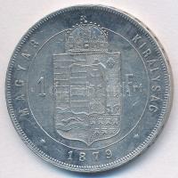 1879KB 1Ft Ag "Ferenc József / Középcímer" T:2 ph., karc 
Adamo M15