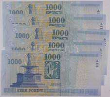 2010. 1000Ft "DE" (5x) sorszámkövetők T:I