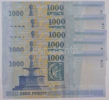 2011. 1000Ft "DC" (5x) sorszámkövetők T:I