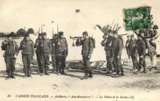 LArmée Francaise, Artillerie Aux Manoeuvres, La releve de la Garde / WWI French military camp, music band (EK)