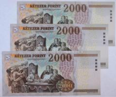 2007. 2000Ft "CA" (3x) sorszámkövetők T:I