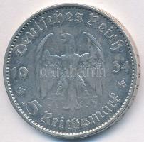 Német 3. Birodalom 1934A 5M Ag "Garnisonkirche" T:2- ph.
German Third Reich 1934A 5 Marks...