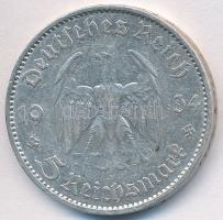 Német 3. Birodalom 1934A 5M Ag "Garnisonkirche" T:2- ph.
German Third Reich 1934A 5 Marks...