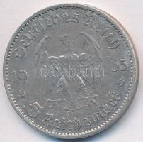 Német 3. Birodalom 1935A 5M Ag "Garnisonkirche" T:2- ph., ü.
German Third Reich 1935A 5 M...