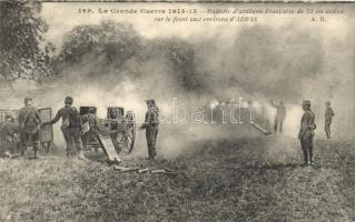 Arras, French artillery, cannon, firing (small tear)