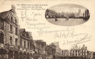 Arras, The Grand Place before and after the war (EK)