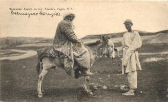 Chernyaevo Road to the mountains Havvas, Russian folklore, donkey (b)